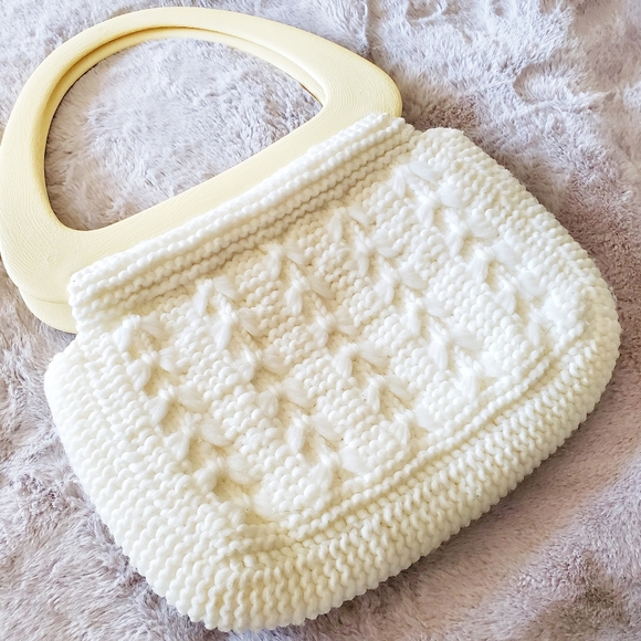 Vintage 70s boho white purse - Picture 4 of 8
